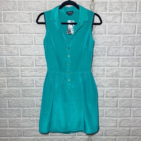 NWT MSRP $119 Bebe Green Sandi Open Back Dress Women's Size Small - Picture 5 of 9